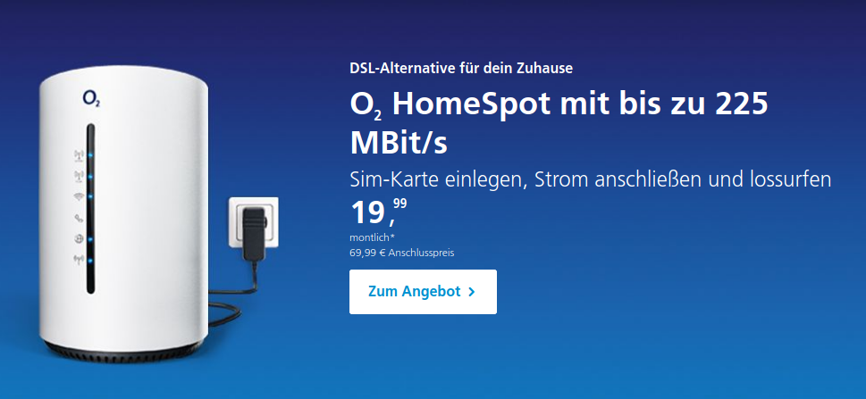 O2-kabelloser dsl Anschluss Angebot