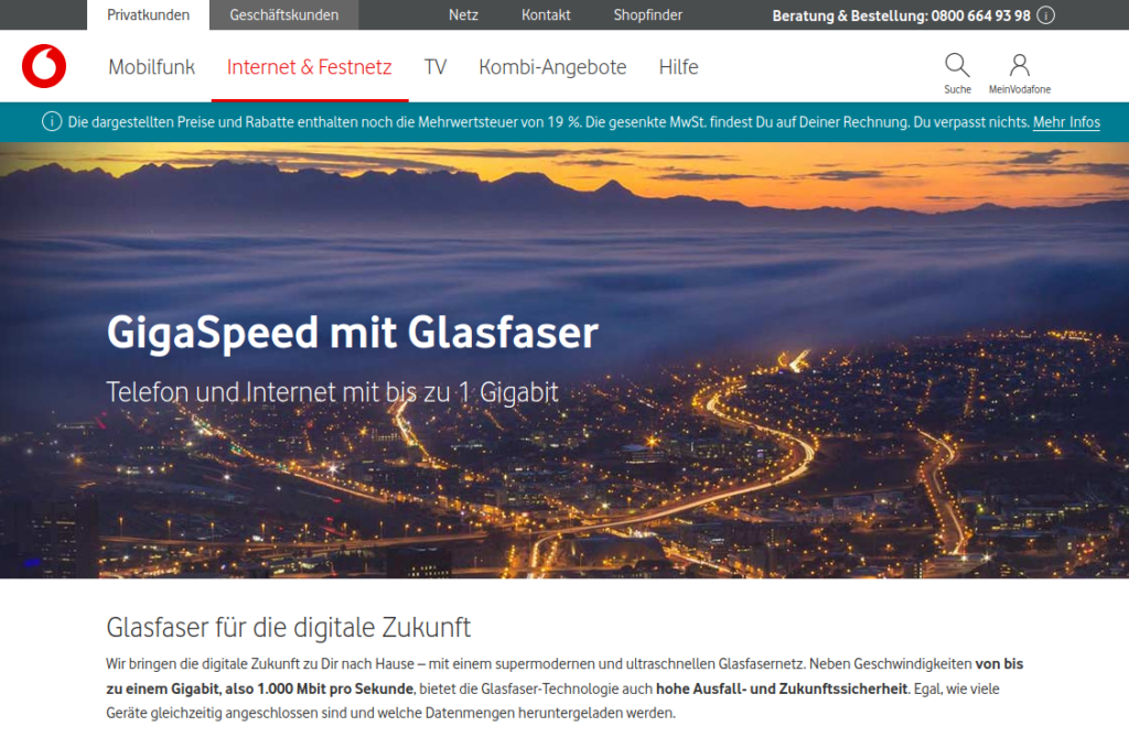 Vodafone Glasfaser